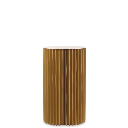 Colonna plissettata in carta con vassoio dm45 h80cm Marrone